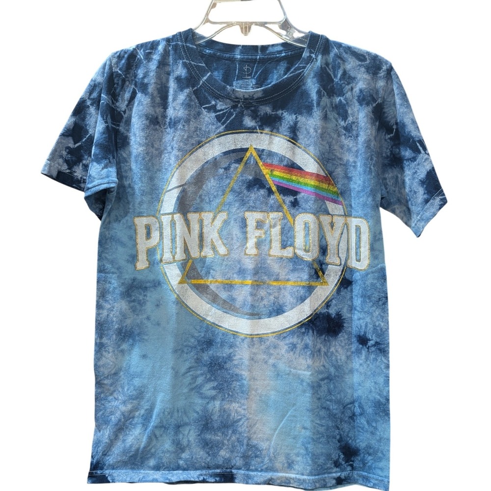 Pink Floyd‎ Dark Side of the Moon 1973 Tour Tie Dye T-Shirt Blue Small